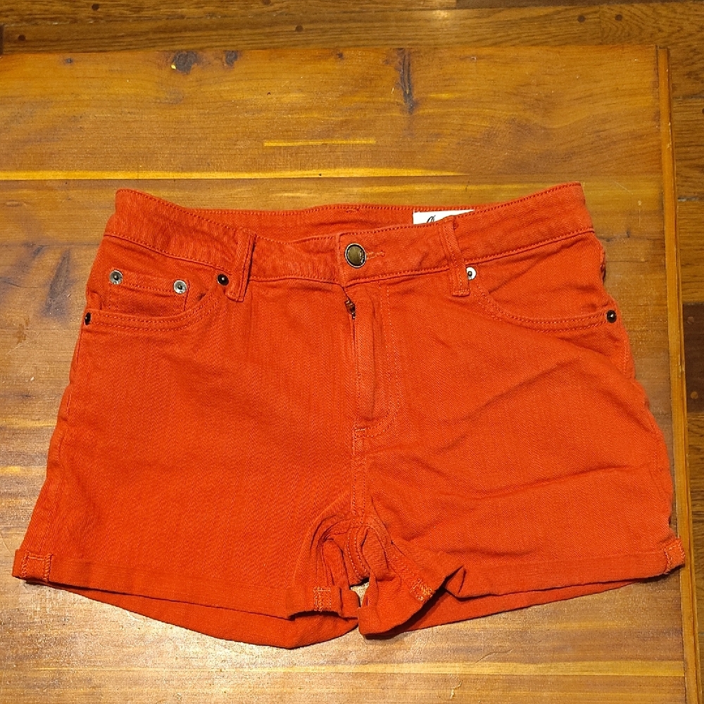 Cosmic Blue Love Red Women's Jean Shorts
